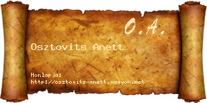 Osztovits Anett névjegykártya
