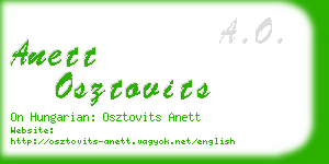 anett osztovits business card